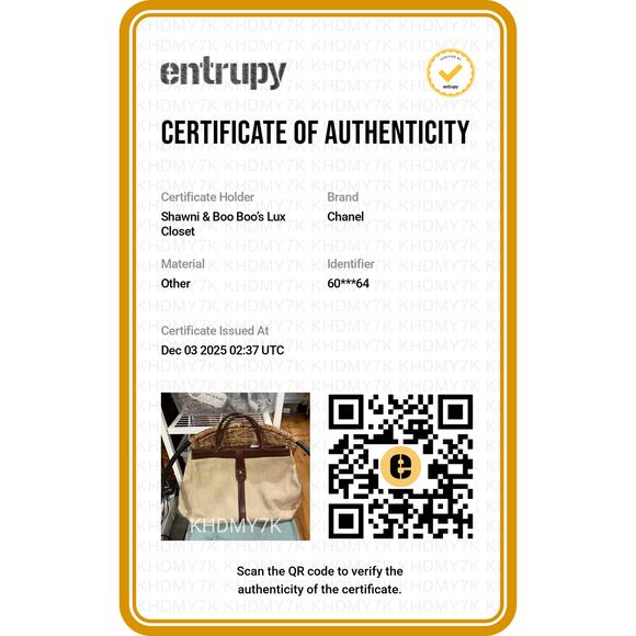 CHANEL Vintage Coated Canvas Leather Trimmed Satchel*Hologram*ENTRUPY COA - Picture 16 of 16